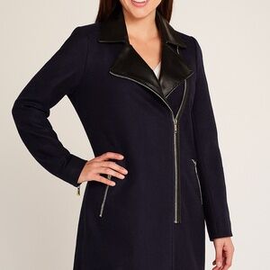 🖤 Tinley Road Wool Blend Coat with Leatherette Trim – NWT (Size 2)